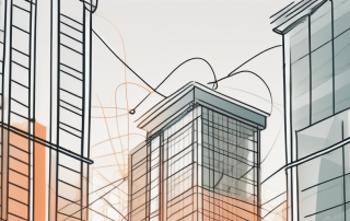 Two residential buildings linked together with a protective shield surrounding them