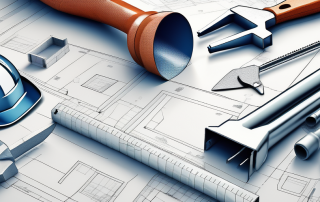 Various insurance policies represented by different construction tools (like a hammer