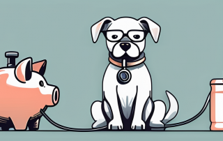 A dog wearing a stethoscope