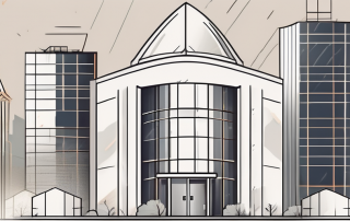 A newly constructed building with visible insurance protection symbols like a shield