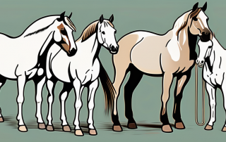 Several different breeds of horses