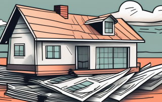 A house with various insurance policy documents like fire