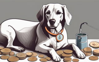 A dog wearing a stethoscope
