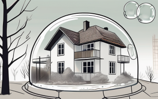 A traditional german house surrounded by a protective bubble
