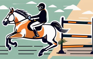 A horse jumping over a hurdle