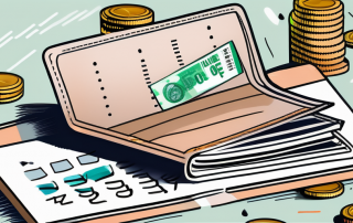 A wallet with coins and banknotes spilling out