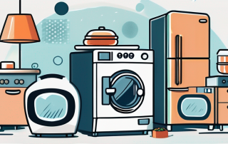Various household appliances like a refrigerator