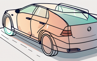 A car partially covered by a safety shield