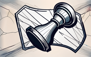 A gavel and a broken shield