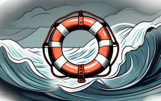 A lifebuoy in the middle of a stormy sea