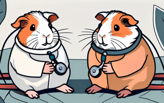 A few guinea pigs with bandages and stethoscopes
