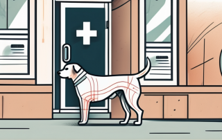A dog with a bandaged leg