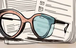A pair of glasses resting on an insurance policy document