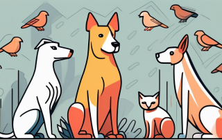Various domestic animals like a dog