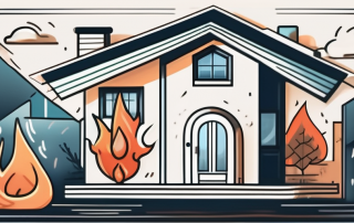 A house with a protective shield symbolizing insurance