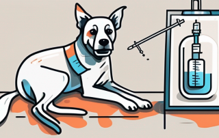 A dog getting a vaccination