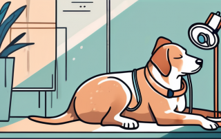 A dog peacefully sleeping with a veterinarian's stethoscope next to it
