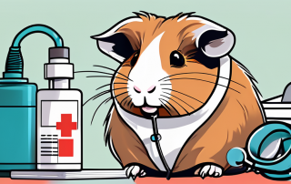 A meerschweinchen (guinea pig) with a stethoscope around its neck