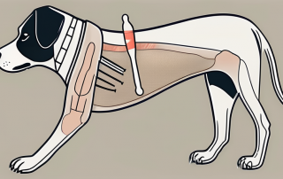 A dog with a bandaged leg