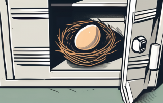 A nest egg sitting securely inside a sturdy safe