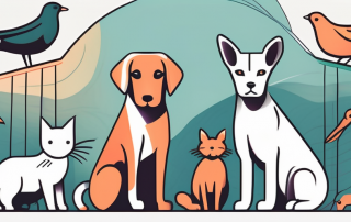 Various animals such as a dog