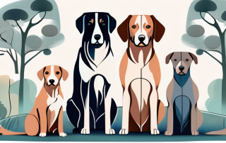A variety of dogs of different breeds and sizes
