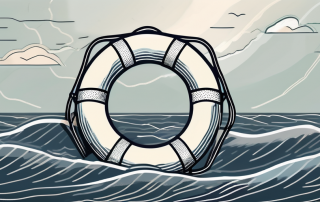 A lifebuoy floating on a stormy sea