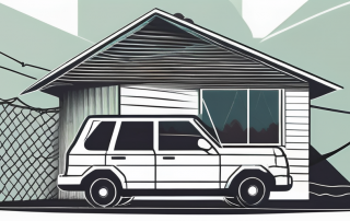 A safety net under a symbolic house and car