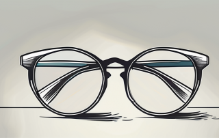 A pair of bifocal glasses