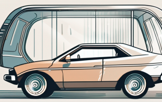 A car with visible parts such as wheels and windows under a protective shield