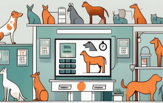 A veterinary clinic with a variety of animals waiting in line