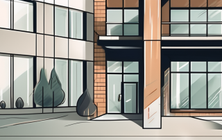 A building with a protective shield around it