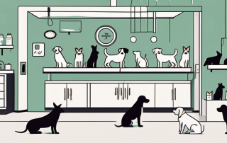 A veterinary clinic with a visible emergency sign