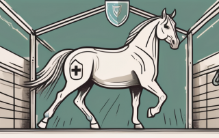A horse standing in a stable