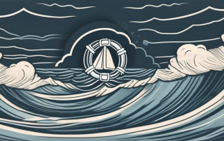 A lifebuoy in the middle of a stormy sea