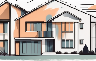 A multi-family house with a protective shield around it