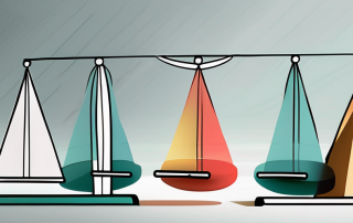 Several insurance policy envelopes of different colors and sizes on a balance scale