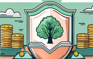 A life insurance policy document next to a piggy bank