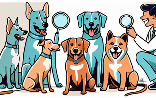 A variety of dogs with healthy