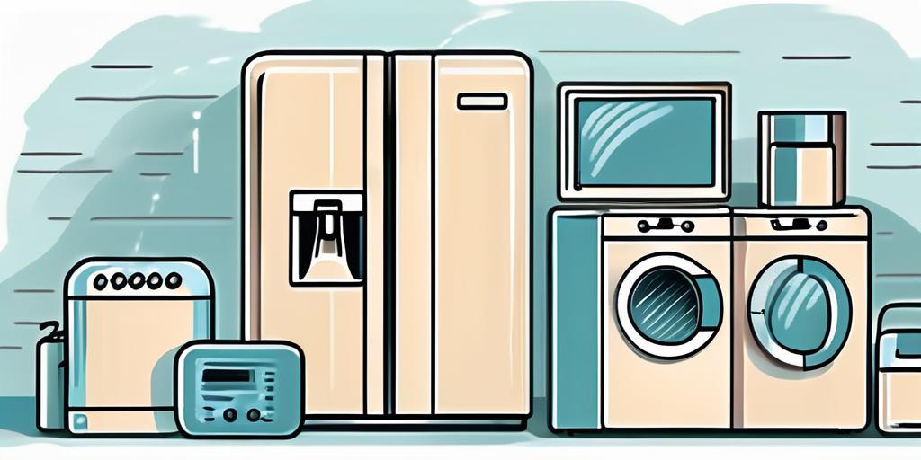 Various home appliances like a refrigerator