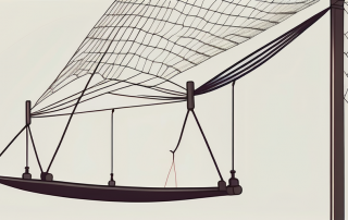 A life insurance policy in the form of a safety net under a tightrope