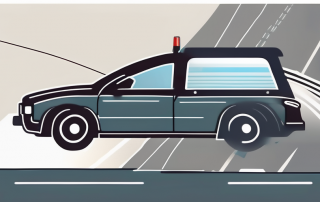 A speed camera flashing on a car with a shield symbolizing insurance protection hovering above it