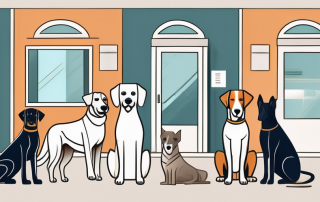 A variety of dogs of different breeds and sizes