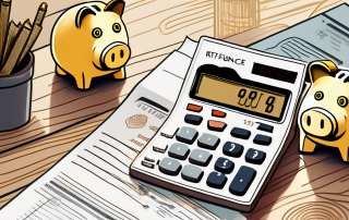 A vintage calculator next to a life insurance policy document