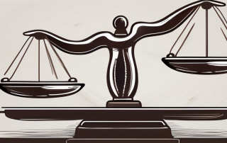 A balance scale with legal documents and a car on each side