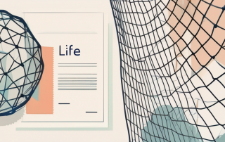 A life insurance policy document next to a safety net