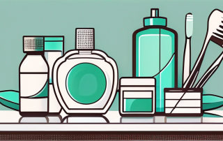 Various dental tools like toothbrush