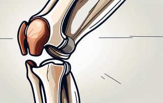 A knee joint showing a torn cruciate ligament and cartilage damage