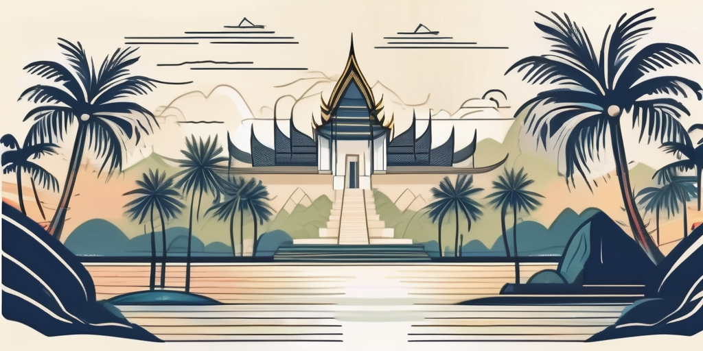 A travel insurance document with a thai landscape in the background