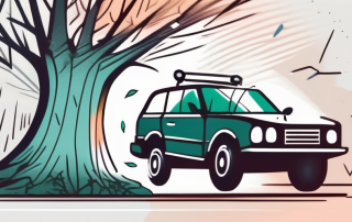 A car involved in a minor accident with a tree